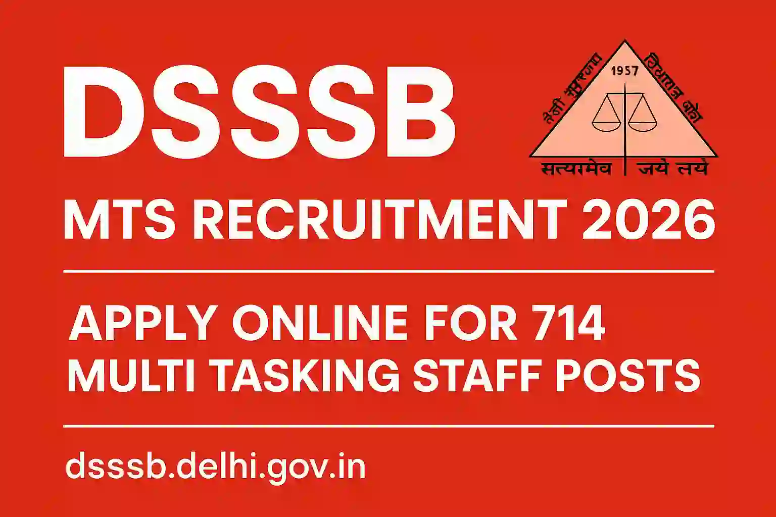 DSSSB MTS Recruitment 2026 Notification