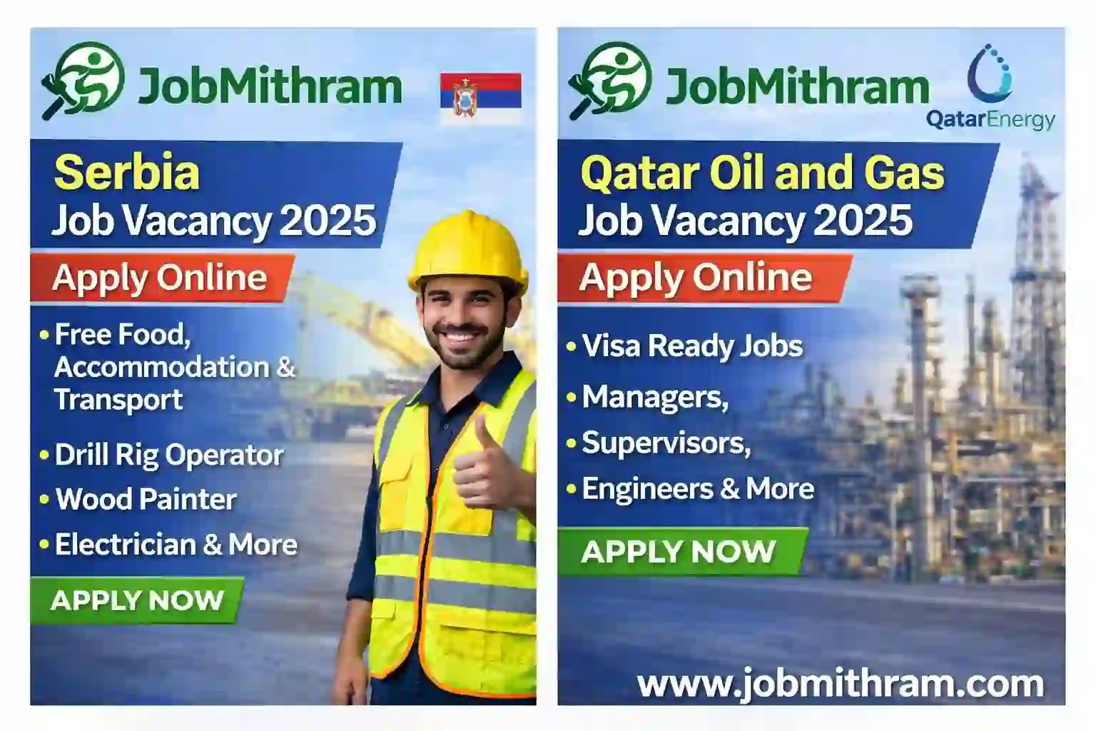 Overseas Job Vacancy 2025 apply online for Serbia and Qatar oil and gas jobs with free benefits
