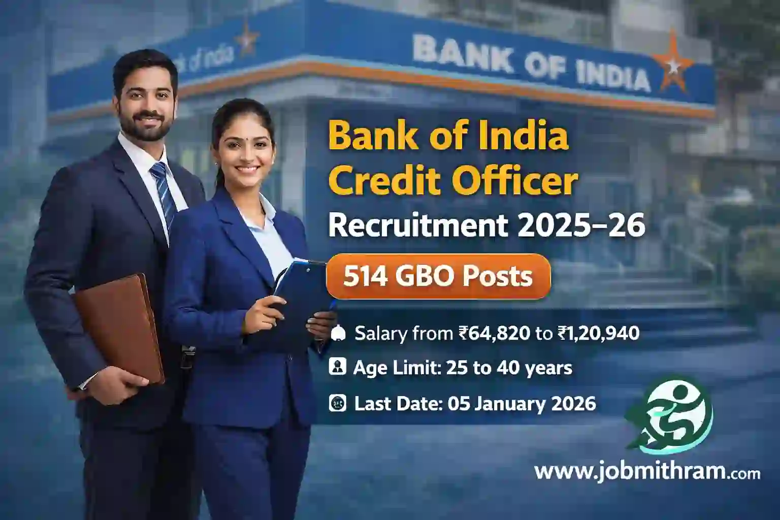 Bank of India Credit Officer Recruitment 2025-26