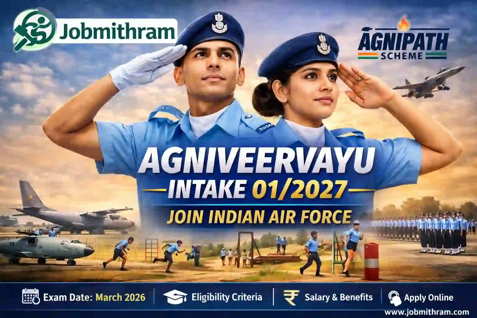 Agniveervayu Intake 01/2027 Indian Air Force recruitment under Agnipath Scheme – Jobmithram