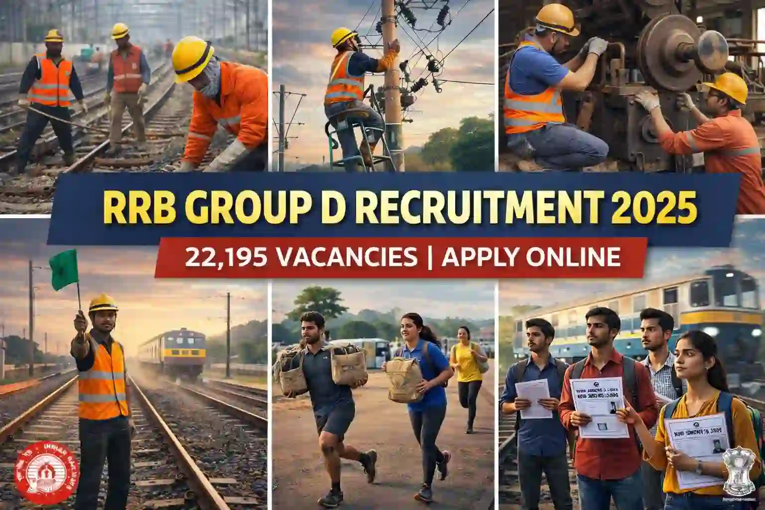 RRB Group D Recruitment 2025 showing track maintainer, pointsman, electrical, mechanical and PET posts