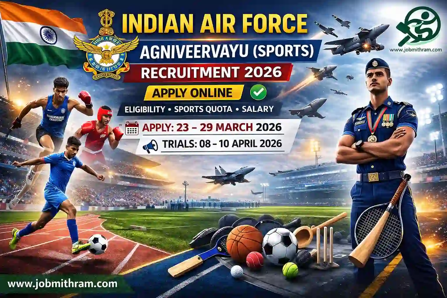 IAF Agniveervayu Sports Recruitment 2026 Indian Air Force sports quota apply online notification