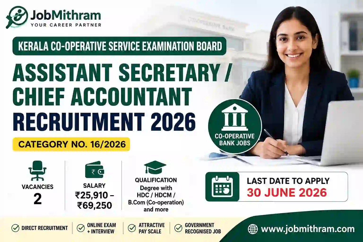 Assistant Secretary / Chief Accountant Recruitment 2026